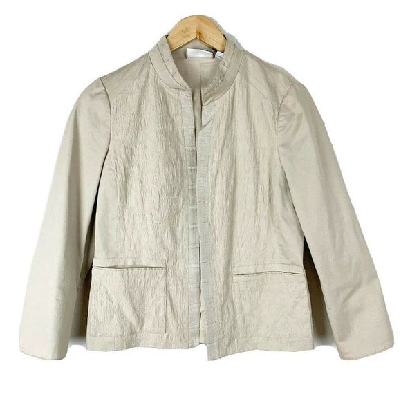 Chico's Jackets & Blazers - Chicos Khaki Embroidered Blazer